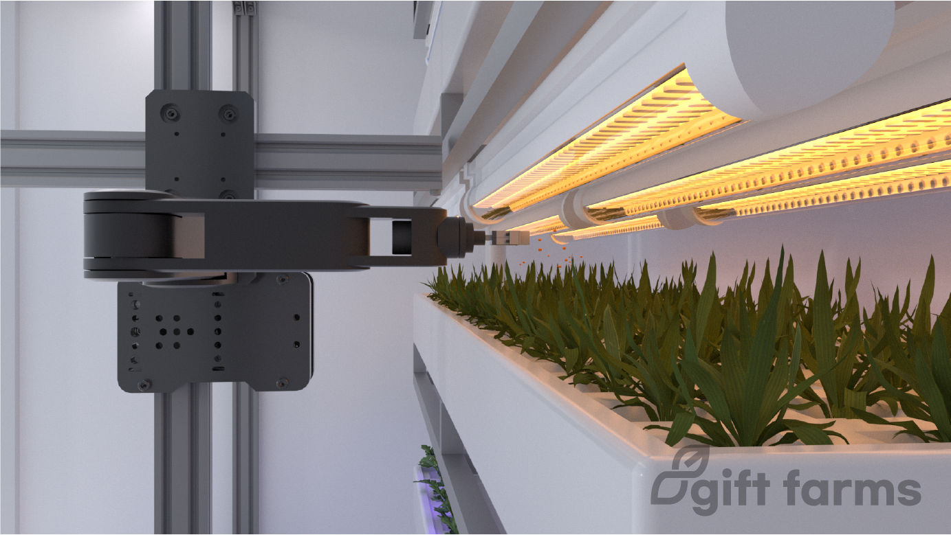 Close-up photo of robot harvesting